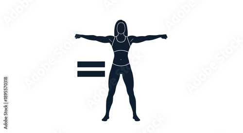 Silhouette of a woman in athletic wear with arms outstretched.