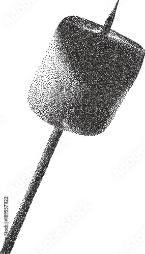 Marshmallow vintage y2k stipple art, fluff halftone stipple brutalist retro vector png with transparent background, sweet 2000s aesthetic photocopy effect tattoo