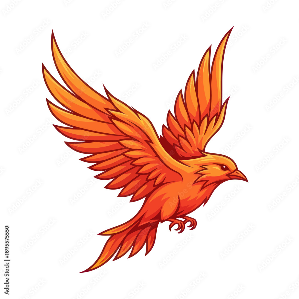 Obraz premium Fiery Phoenix Bird Illustration