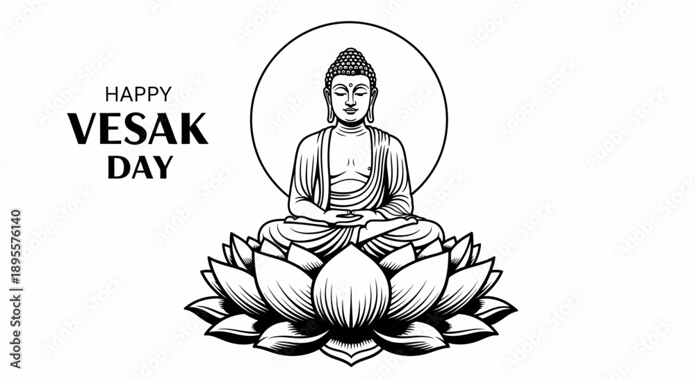Obraz premium Buddha Sitting on Lotus Flower Meditation 3.