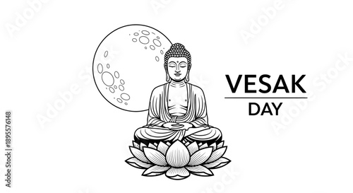 Buddha Sitting on Lotus Flower Meditation.