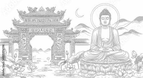 Buddha Statue Meditation Serene Peaceful Calm.