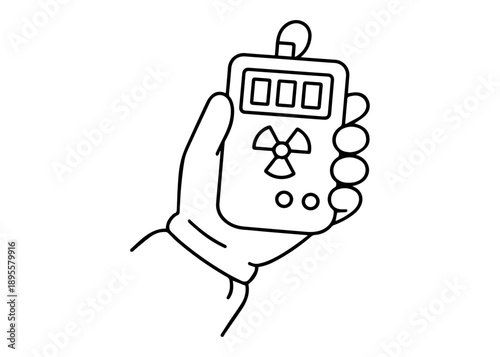 Dosimeter in hand line icon vector on a white background
Vector line icon