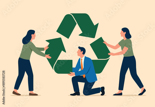 Foto Reuse or recycle to protect environment, ESG or green ecology to preserve nature