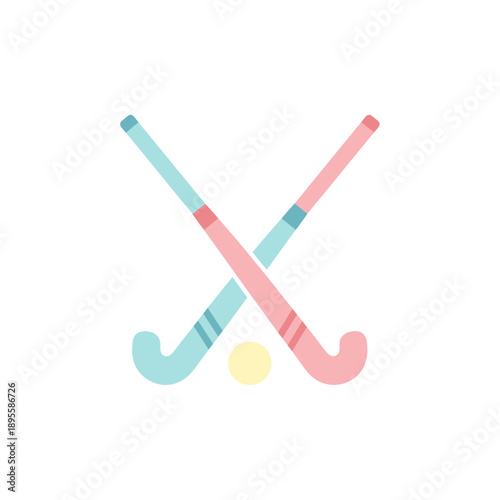 Field Hockey Sticks and Ball Icon