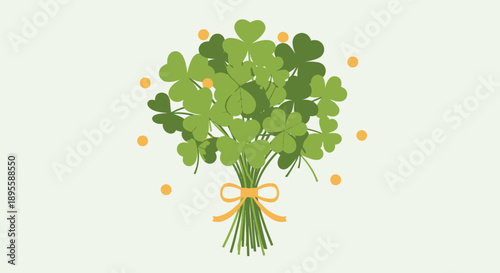 Bouquet of Clover with Yellow Ribbon.