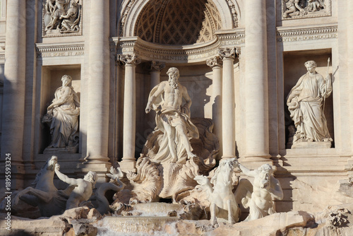 Rome, Italy – December 30, 2025: General view of the Trevi Fountain, one of the most famous baroque fountains and iconic landmarks in the historic center of Rome.