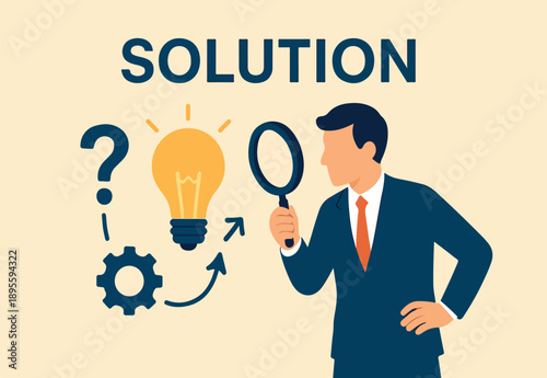  Think Smart Solve Better innovative Solutions Finding the Answer illustration.