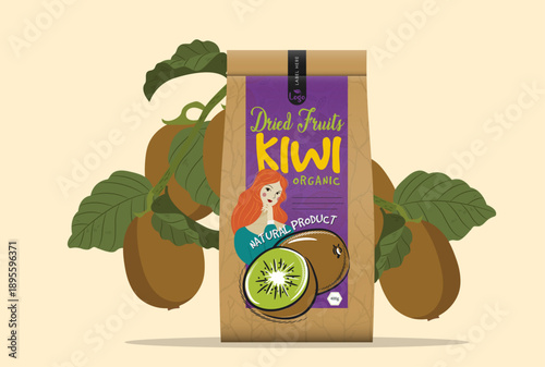 Kiwi Packaging Template Handdrawn Decor Classic Design