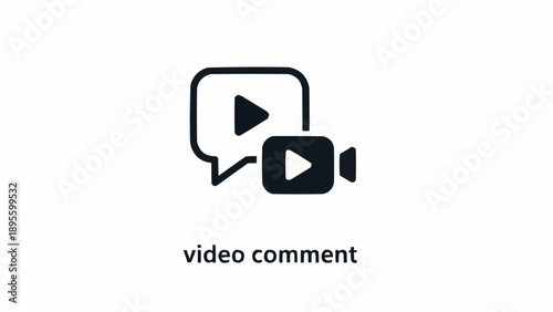 Quadro su tela Video Comment Icon with Camera Symbol.