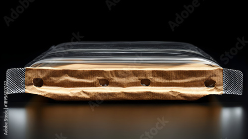 Vacuum Sealed Food Packaging with Meat Inside.