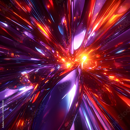 Vibrant Abstract Light Explosion with Colors.