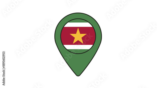 Green Map Pin with Suriname Flag Inside. Free Download Green Map Pin with Suriname Flag Inside. - GFXLoad