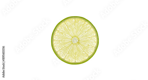 Slice of Lime Isolated on B...