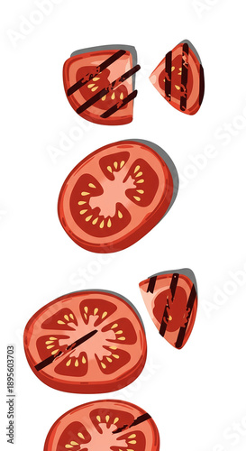 Sliced Grilled Tomatoes Ill...