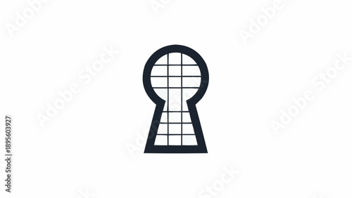 Keyhole with grid pattern inside.