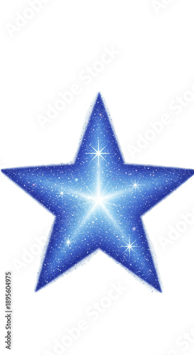 Sparkling Blue Star With Wh...