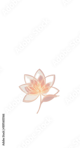 Sparkling Light Pink Lotus Flower Isolated On Transparent Background
