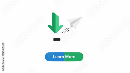 Green download arrow button icon.