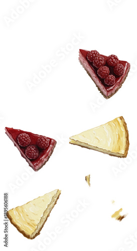 Sweet Cheesecake Slices wit...