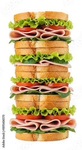 Tall Stack of Ham and Chees...