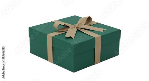 Teal Gift Box Tied With Bur...