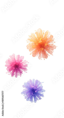 Three Glowing Abstract Flor...