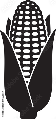 Unhusked Ear of Corn Silhouettes with Distinct Kernel Shapes.eps