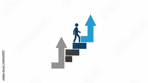 Canvastavla Businessman climbing up the corporate ladder.