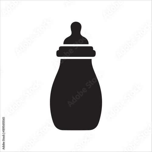 Vector Baby Milk Bottle Container icon in minimal flat style