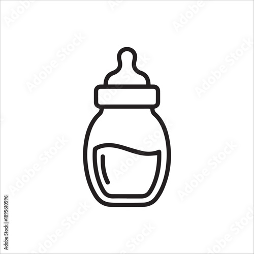Vector Baby Milk Bottle Container icon in outline  minimal flat style