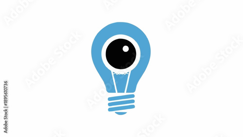 Fotografija Blue light bulb with eye inside.