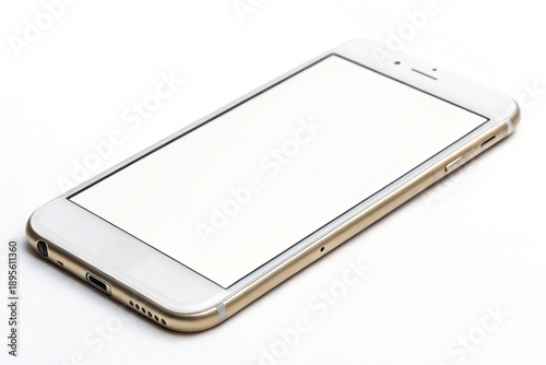 Modern Smartphone with Blank Screen Isolated on White