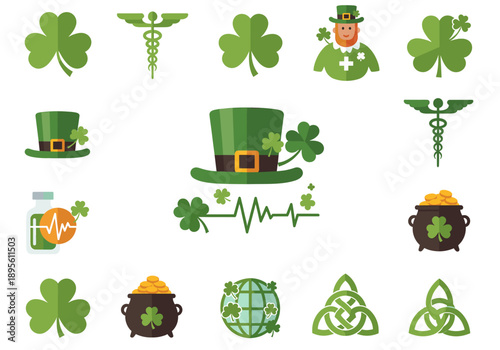 A modern health monitor paired with a clover symbolizes well-being and luck, perfect for health-focused content.