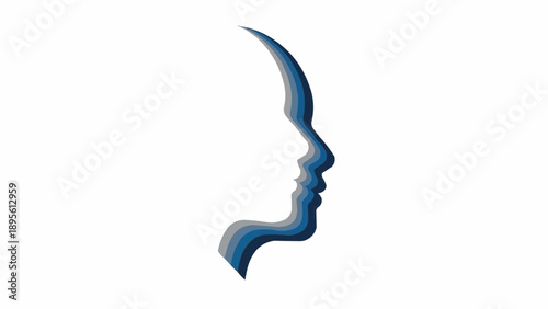 Fotografi Side View of Human Face Profile.