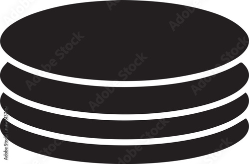 Minimalist Stack of Three Pancakes Silhouette.eps