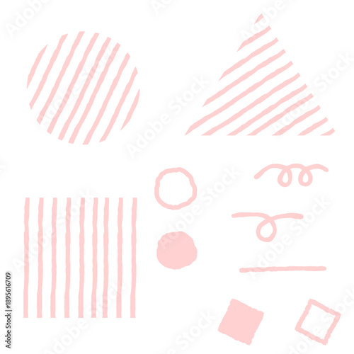 手描き風のシンプルな図形イラストセット