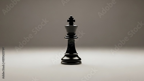 Minimalist Black Chess King Piece Isolated - Concept of Leadership, Strategy, and Power