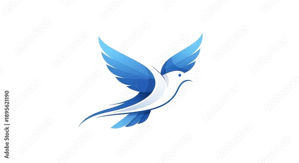 Obraz premium Elegant Blue Bird Logo Design for Modern Business Branding.
