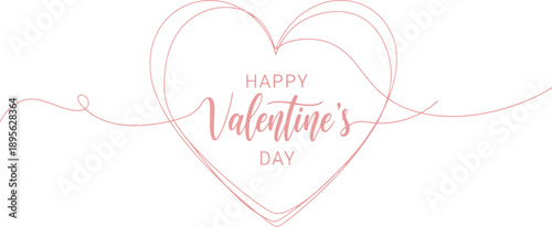 Valentine's Day Greeting with Heart-Shaped Design and Ribbon.