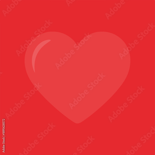A red heart illustration on a matching red background