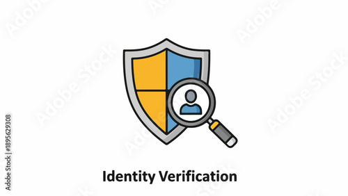 A security illustration with a shield, person in magnifying glass