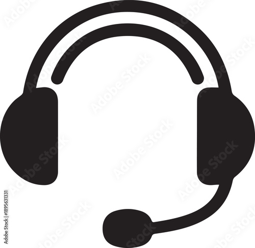 Customer support vector icon silhouette