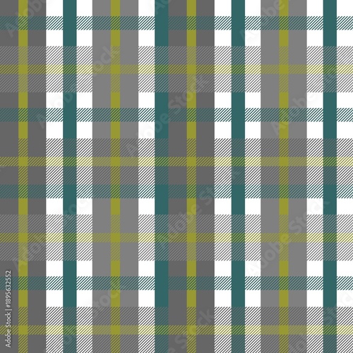 Checkered pattern with hatching in moss green, faded green, olive, white, and gray.
