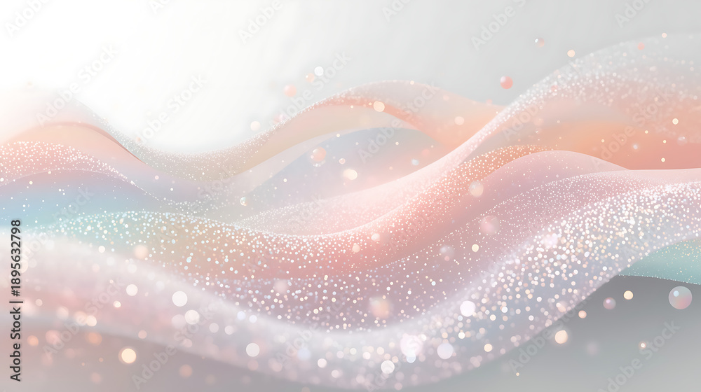 Fototapeta premium Pastel Wave Background with Ethereal Sparkle for Soft Design Themes