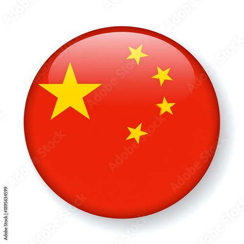 Free Download A glossy, circular badge showcasing the flag of a prominent East Asian nation - GFXLoad