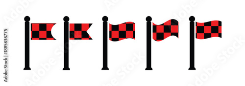 Racing flag icon vector. Race flag icon set. Start and finish crossed flags for game, app, and website, symbol illustration