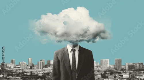 Businessman with Cloudy Head.