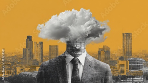 Businessman with Cloudy Head.