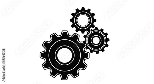 Three interlocking gears representing teamwork and mechanical processes.